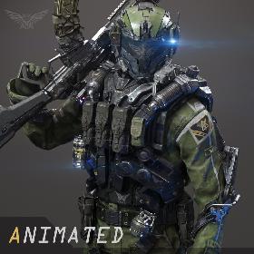 3D SCIFI - ASSAULT SOLDIER model